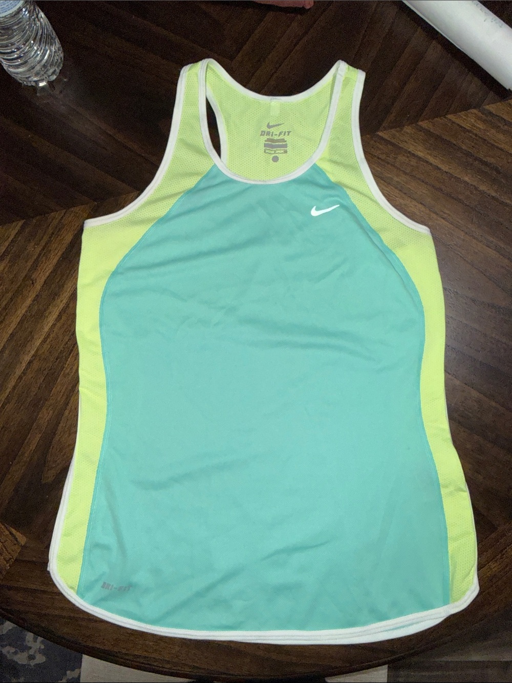 Nike Women's Aqua & Lime Racerback Dri-FIT Tank